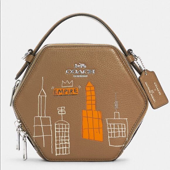 COACH X MICHEL JEAN BASQUIAT LIMITED EDITION  Hexagonal Crossbody bag nwt - Picture 7 of 16